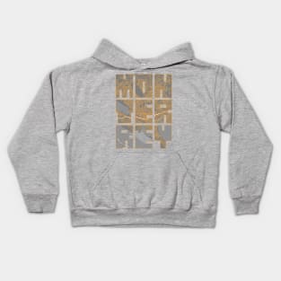 Monterrey, Nuevo Leon, Mexico City Map Typography - Bauhaus Kids Hoodie